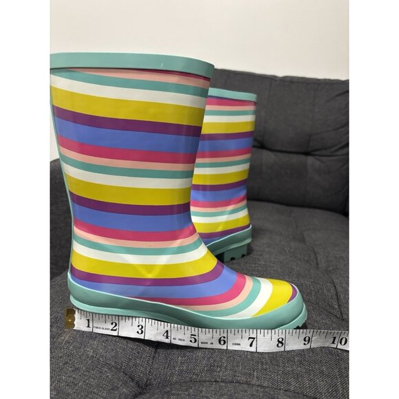 Rain Boots  Rainbow stripe size 3 George Toddler shoes Girls little girls - Picture 5 of 9